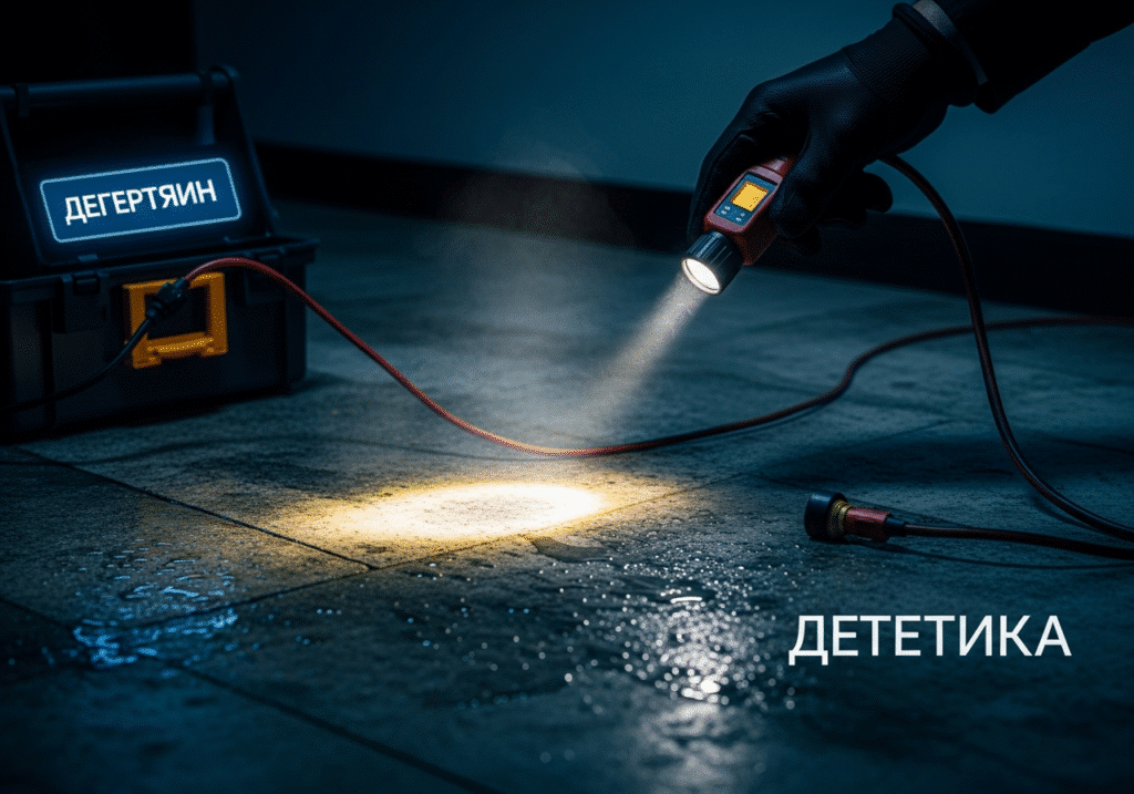 فني يقوم بفحص تسرب المياه داخل منزل في حي حطين